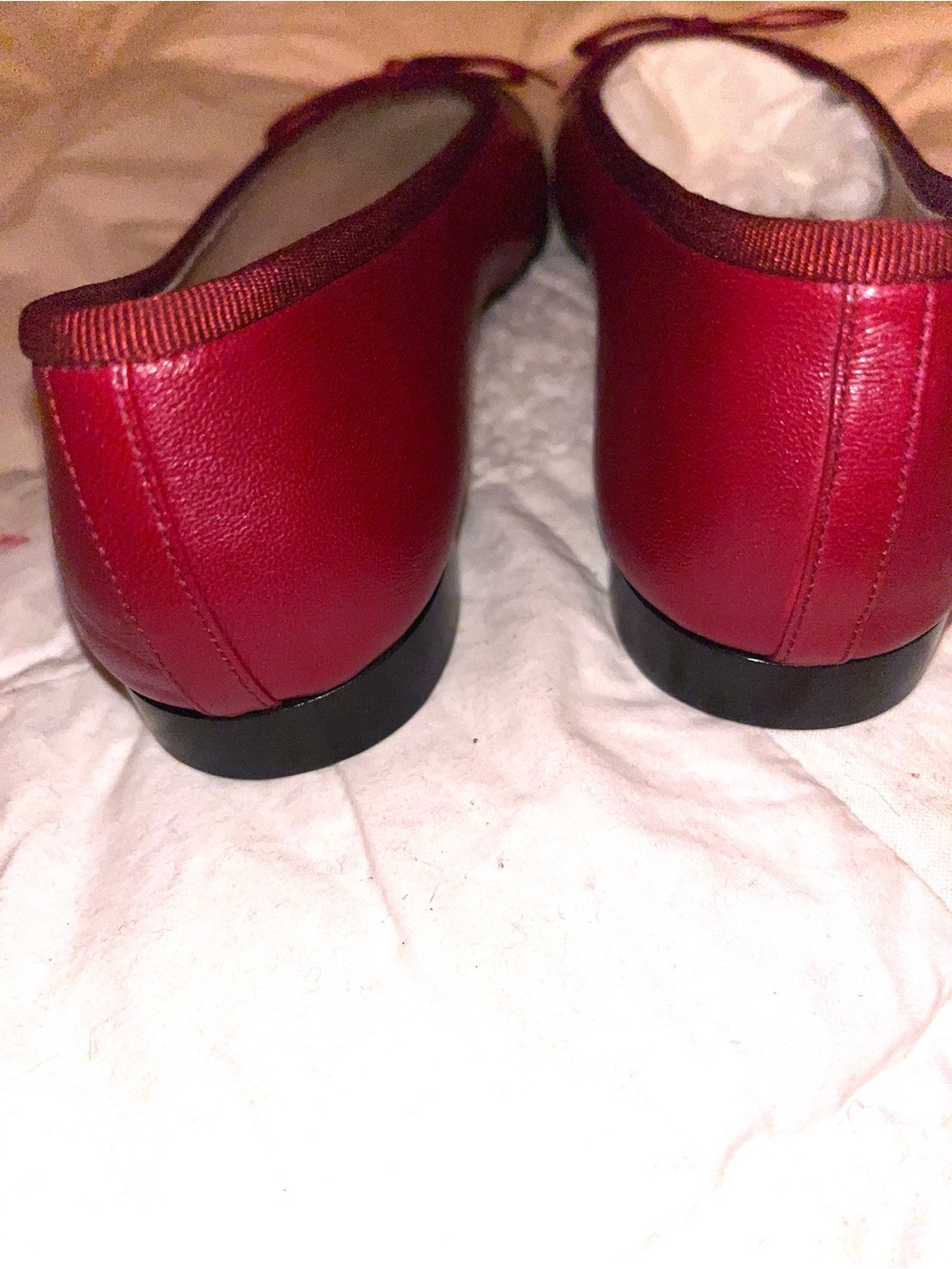 CHANEL 'Ballerines' Rouge et Noir Lambskin Flats - NEVER WORN - Size EU 38.5 - Picture 5 of 16